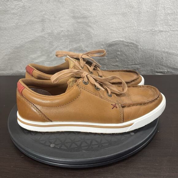 Twisted X Womens Size 8M Kicks Moc Toe Tan Leather Lace Up Casual Sneakers - Picture 1 of 10